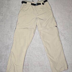 North Face Convertible Pants Men's Small Hiking Cargo Outdoor Zip Off Nylon Tan